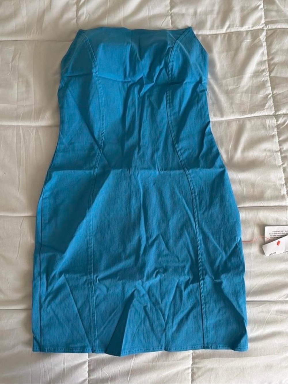 ASOS Bright Turquoise Strapless Bodycon Dress